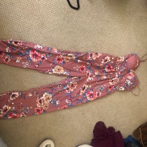 flower patter jump suit
